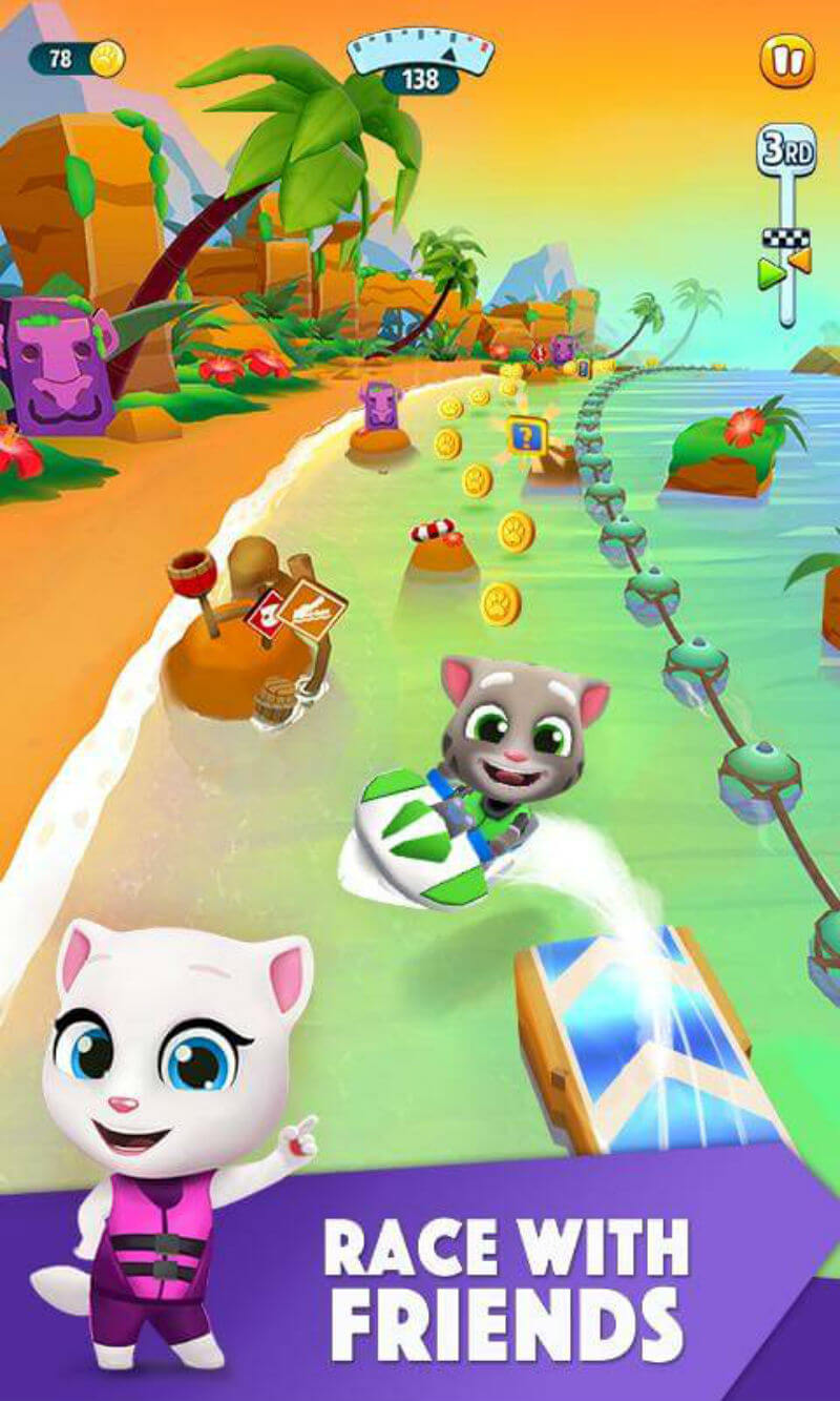 تحميل لعبة جت سكي توم المتكلم Talking Tom Jetski 2 مهكرة لـ أندرويد