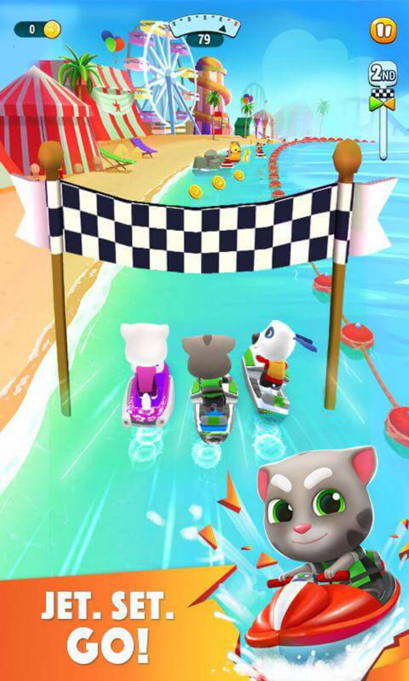 تحميل لعبة جت سكي توم المتكلم Talking Tom Jetski 2 مهكرة لـ أندرويد