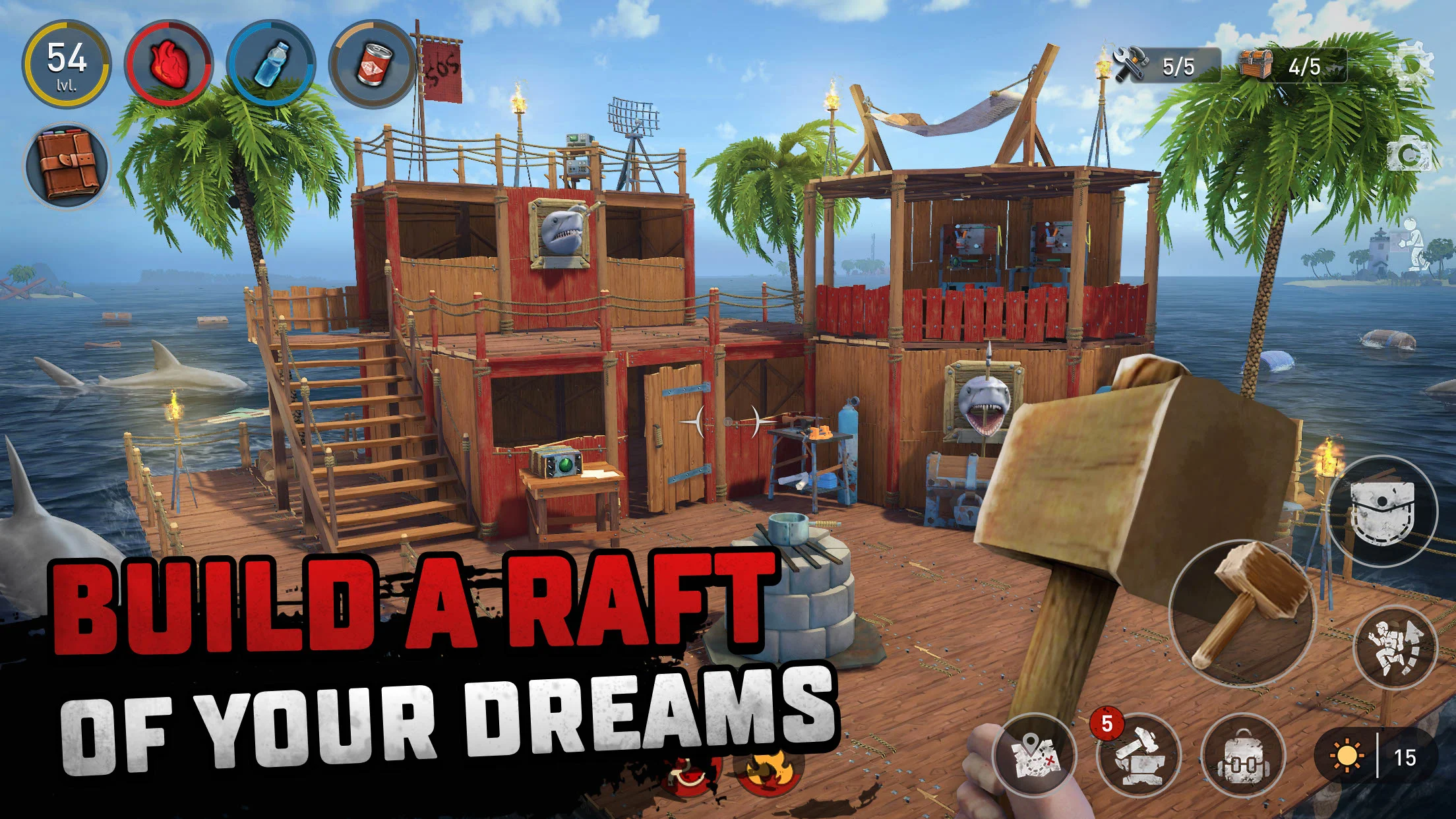 تحميل لعبة Survival on Raft 2023 مهكرة للأندرويد